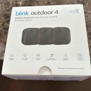 Blink outdoor 4 better powered smart security camera (3 camera system)
